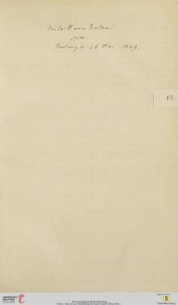 Commissionsbericht über den Beitritt des Großherzogthums Baden zum Vertrage vom 26. Mai 1849 nebst der Schlußrede des Berichterstatters Hofrath Prof. Dr. Zoepfl in der Sitzung der Ersten Kammer vom 21. März 1850