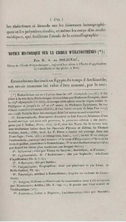 Notice historique sur le crible d´ératosthènes.