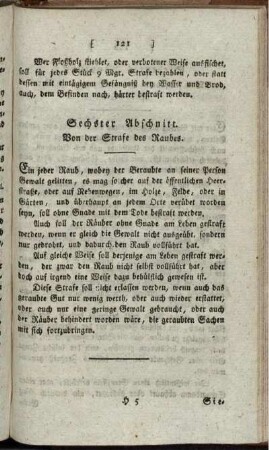 Sechster Abschnitt. Von der Strafe des Raubes.