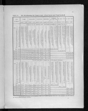 Tabelle 15. Die Bevölkerung des Staates nach Altersklassen und Familienstand.