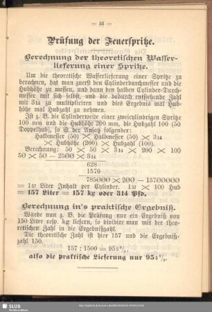 Prüfung der Feuerspritze