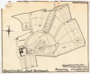 Hauptfriedhof, Dortmund: Vorentwurf Lageplan 1:2500