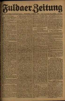 Ausgabe vom Donnerstag, den 09. Oktober 1919.