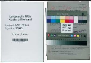 Entnazifizierung Heinz Hahne , geb. 02.07.1920 (Spediteur)