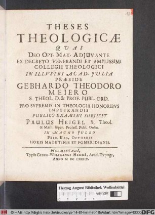 Theses Theologicae