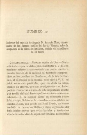 Número 10. Informe del capitán de fragata D. Antonio Mora, ...
