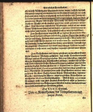 Das XXXII. Capittel. Von 25 Kranckheiten / der Newgebornen vnd jungen Kinder.