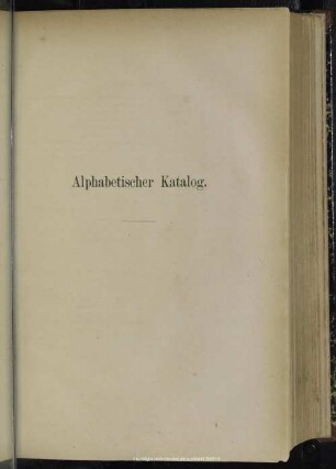 Alphabetischer Katalog