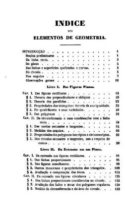 Indice dos Elementos de Geometria.