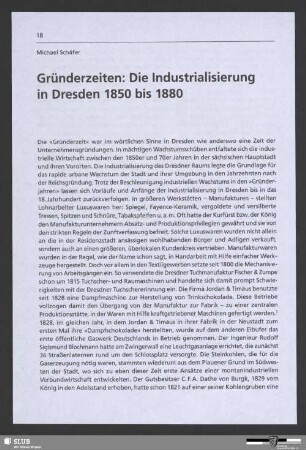 Gründerzeiten: Die Industrialisierung in Dresden 1850 bis 1880