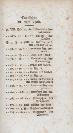 Druckfehler des ersten Theils
