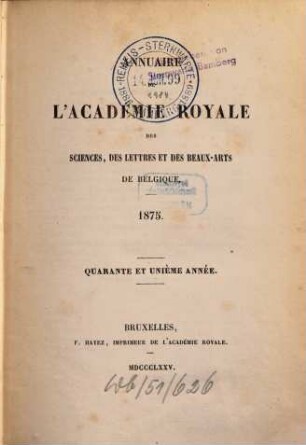 Annuaire. 41. 1875