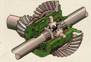 Schemazeichnung: Antriebs- und Anbausystem, Maschinenelement, Differential