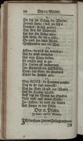 Der 11. Psalm. - Der 20. Psalm.