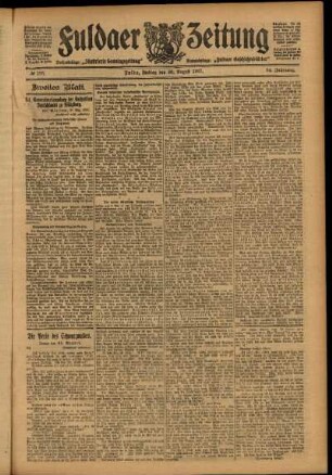 Zweite Ausgabe vom Freitag, den 30. August 1907.