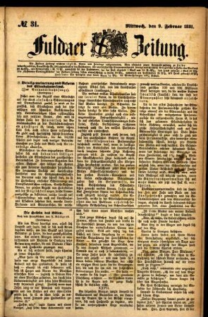 Ausgabe vom Mittwoch, den 09. Februar 1881.