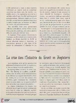 5: La crise dans l'Industrie du Granit en Angleterre
