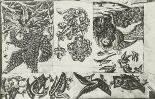 Tiere und Pflanzen (z.T. christliche Symbole)