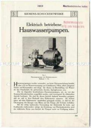 Elektrisch betriebene Hauswasserpumpen.