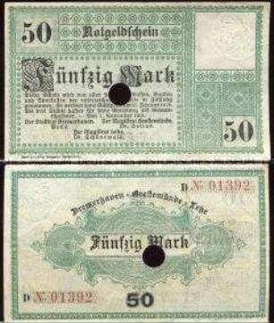 Bremerhaven, Geestemünde, Lehe, Notgeld, 50 Mark