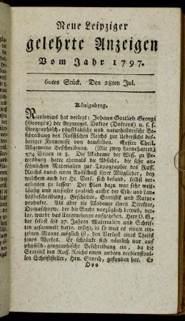 60tes Stück. Den 28ten Jul.
