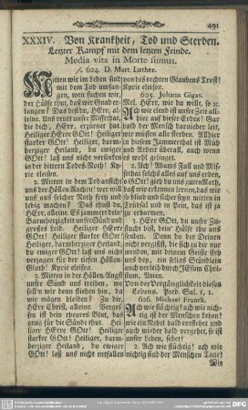 XXXIV. Von Krankheit, Tod und Sterben