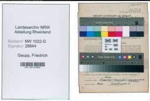 Entnazifizierung Friedrich Gaupp , geb. 14.12.1907 (Lagerarbeiter)