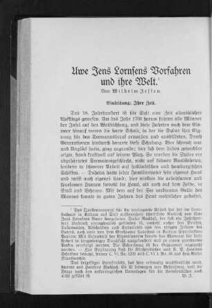Uwe Jens Lornsens Vorfahren und ihre Welt.