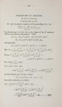 Researches in analysis.