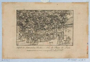 Eingang in das Linckesche Bad (1776 gegründet, mit Mineralwasserbad, 1858 für Ausflugsgasthof abgerissen), zwischen Bautzner Straße und der Mündung der Prießnitz in Dresden