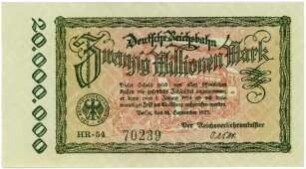 Geldschein, 20 Millionen Mark, 18.9.1923