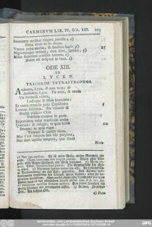 Ode XIII. In Lycen.