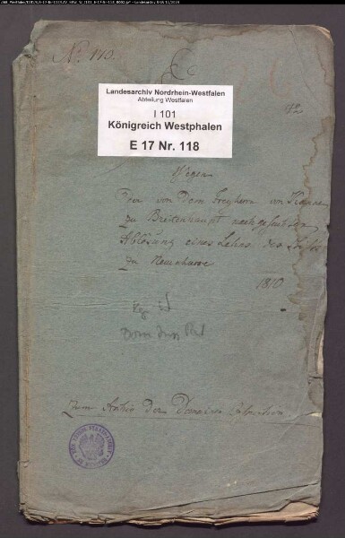 Von dem Freiherrn Kanne zu Breitenhaupt nachgesuchte Ablösung eines Lehens des Stifts Neuenheerse