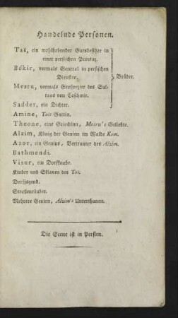 Handelnde Personen