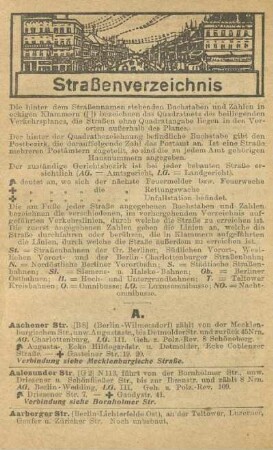 Straßenverzeichnis