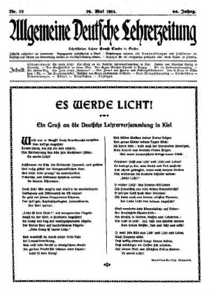 Es werde Licht! : ein Gruß an die Deutsche Lehrerversammlung in Kiel
