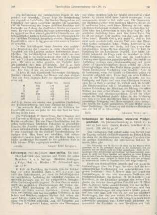 392-393 [Rezension] Verhandlungen der Schweizerischen reformierten Predigergesellschaft. 66. Jahresversammlung in Zürich 13., 14. und 15. Juni 1910