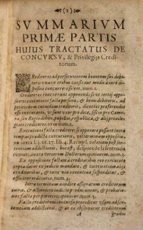 Tractatus de concursu et privilegiis creditorum in bonis debitoris et de praelationibus eorum ...