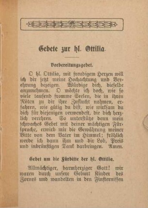 Gebete zur hl. Ottilia.