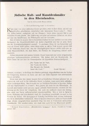 Jüdische Kult- und Kunstdenkmäler in den Rheinlanden