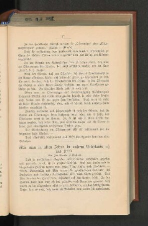 Wie man in alten Zeiten in unserm Vaterlande aß und trank.