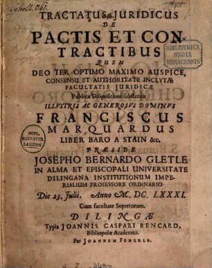 Tractatus Juridicus De Pactis Et Contractibus