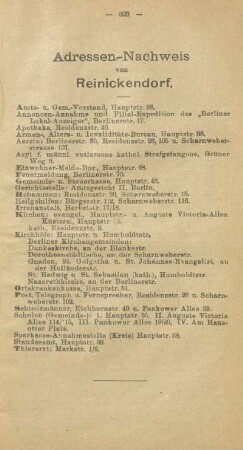 Adressen-Nachweis von Reinickendorf