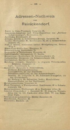 Adressen-Nachweis von Reinickendorf