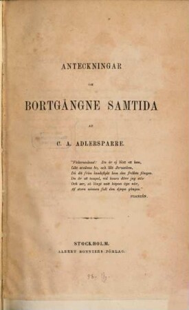 Anteckningar om bortgångne samtida, [1]