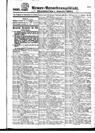 1605. Ausgabe. Samstag, 1. September 1917