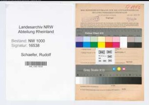 Entnazifizierung Rudolf Schaefer, geb. 14.05.1919 (Zollbetriebsassistent)