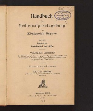 3: Apotheken, Arzneimittel und Gifte