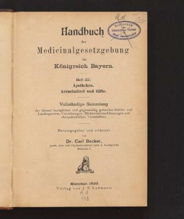 3: Apotheken, Arzneimittel und Gifte