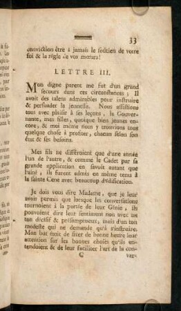 33-41, Lettre III.